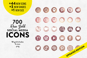 Rose Gold Social Media Icons