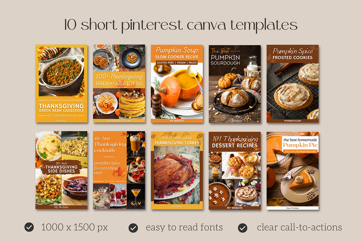 Canva Pinterest Templates - Food Blog preview 2