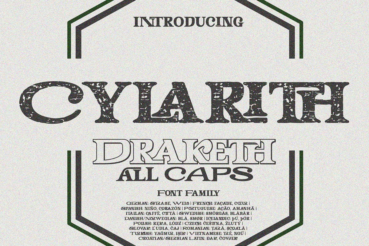 CYLARITH DRAKETH CAPS FONT FAMILY, a Serif Font by NDNL Studio (Photo 1 of 14)