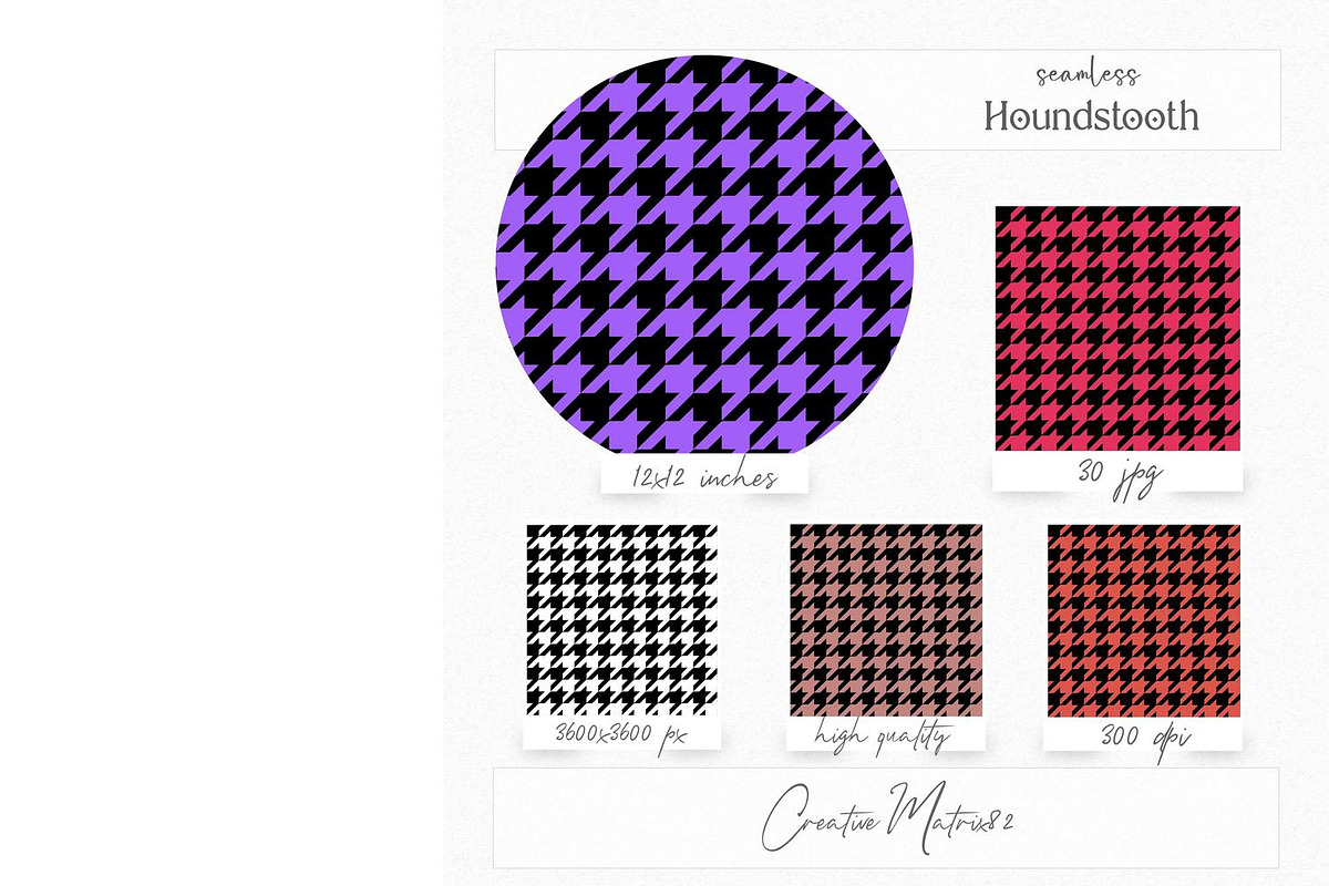 Houndstooth Seamless Patterns, a Texture Graphic by Creative Matrix82 (Photo 2 of 7)