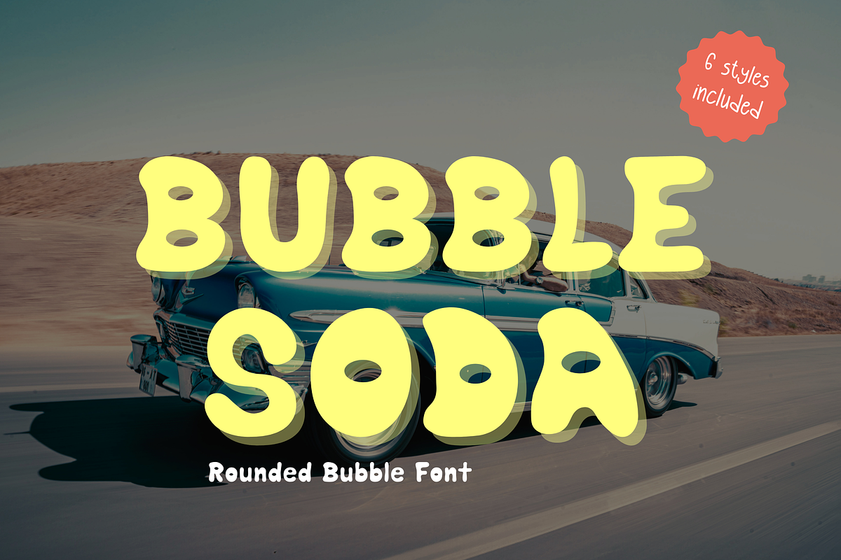 Retro bubble font-Bubble Soda, a Handwritten Font by ZoloDesignHub (Photo 1 of 9)