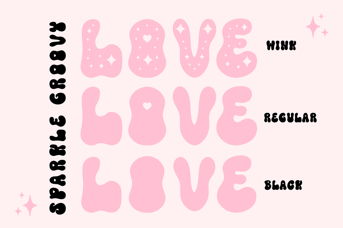 Sparkle Groovy Cute Decorative Font, a Font by Kanink Studio (Photo 9 of 13)