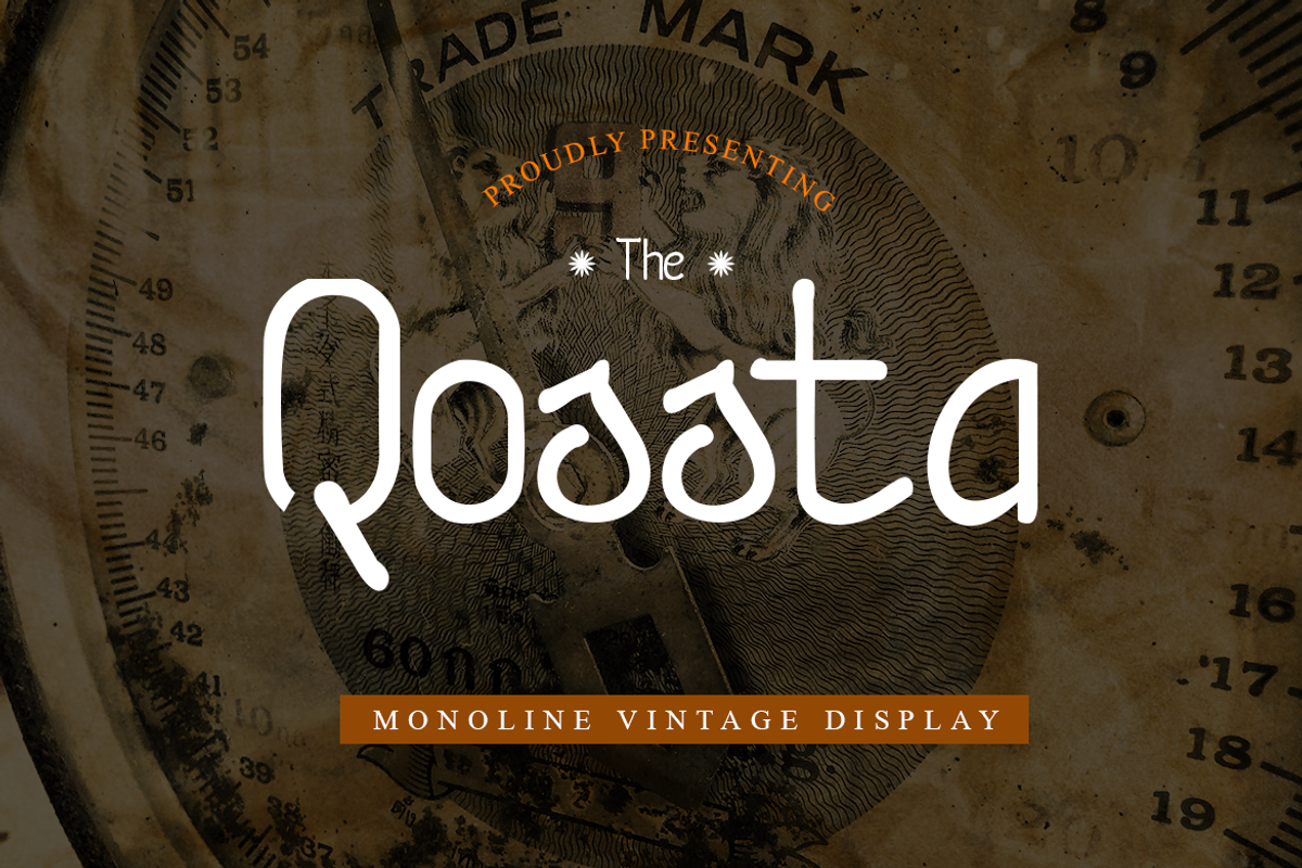 Qossta - Monoline Vintage Font, a Sans Serif Font by Saxofont (Photo 1 of 10)