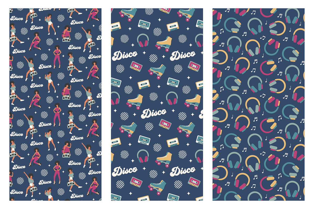 Retro disco groovy patterns, a Pattern Graphic by RevolutionizZed (Photo 8 of 10)
