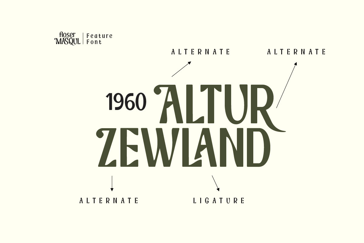 Floser Masqul - Serif Display Font, a Serif Font by twinstd (Photo 2 of 10)