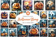 Halloween Postage Stamp Sublimation, an Illustration by SinaCreation (Thumbnail 1 of 5)