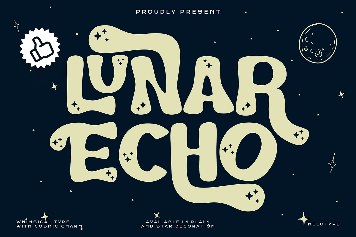 Lunar Echo - Cosmic Vibes Font, a Font by Helotype (Photo 1 of 9)