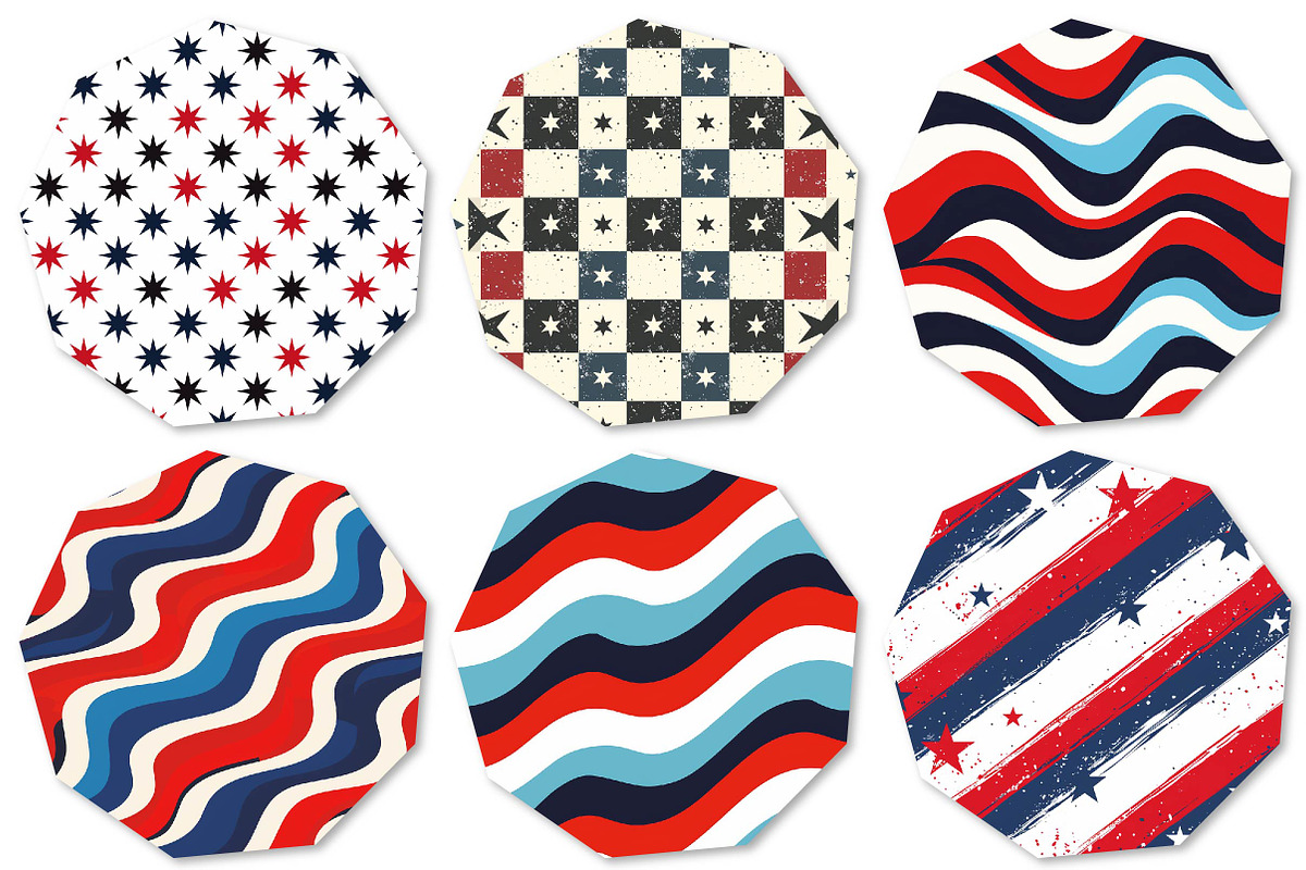 Red, White, & Blue Stars Pattern Pap, a Texture Illustration by DreamPrint404 (Photo 3 of 3)