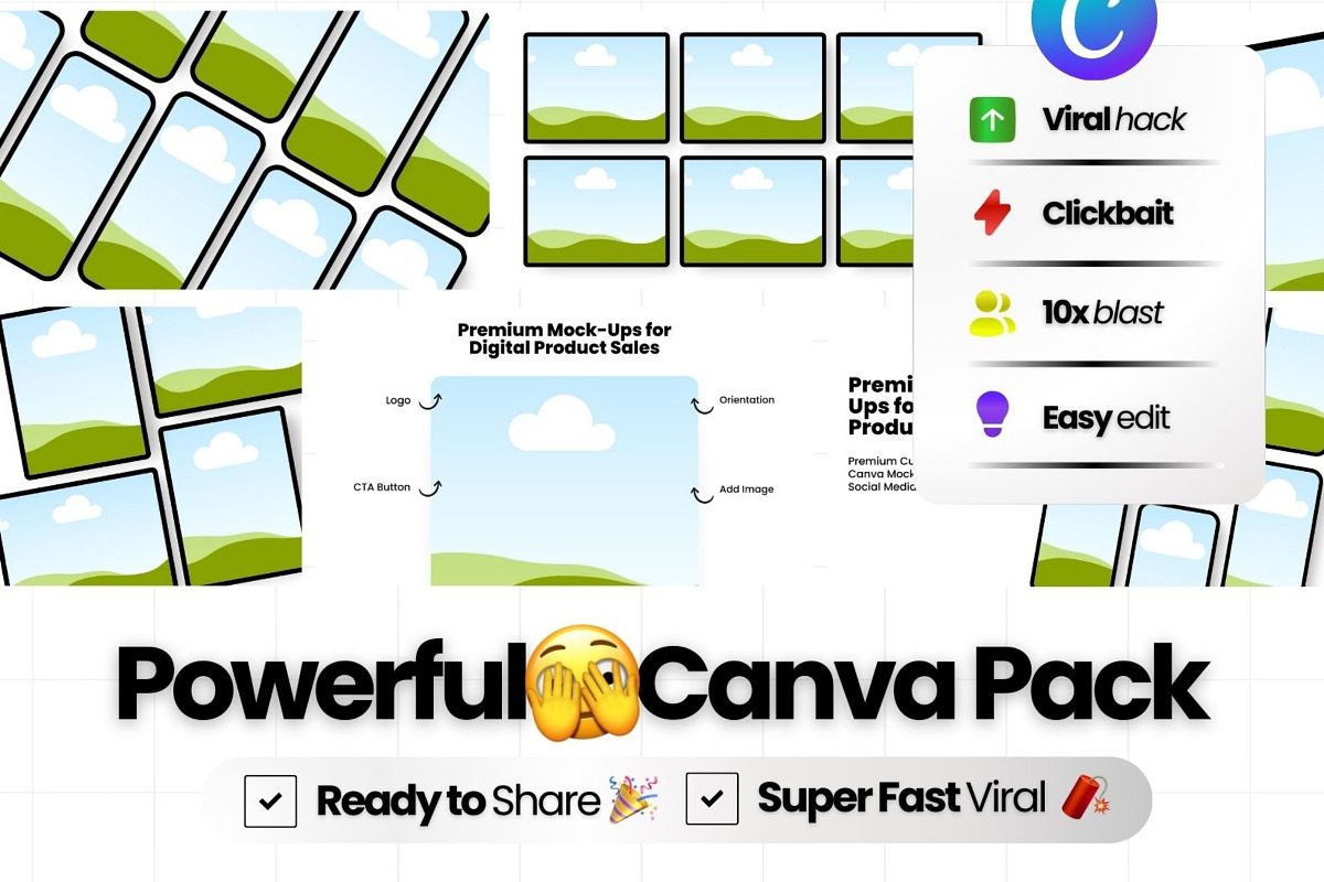 Mock-Up Pack v3 Canva Templates, a Social Media Template by Virall (Photo 3 of 10)