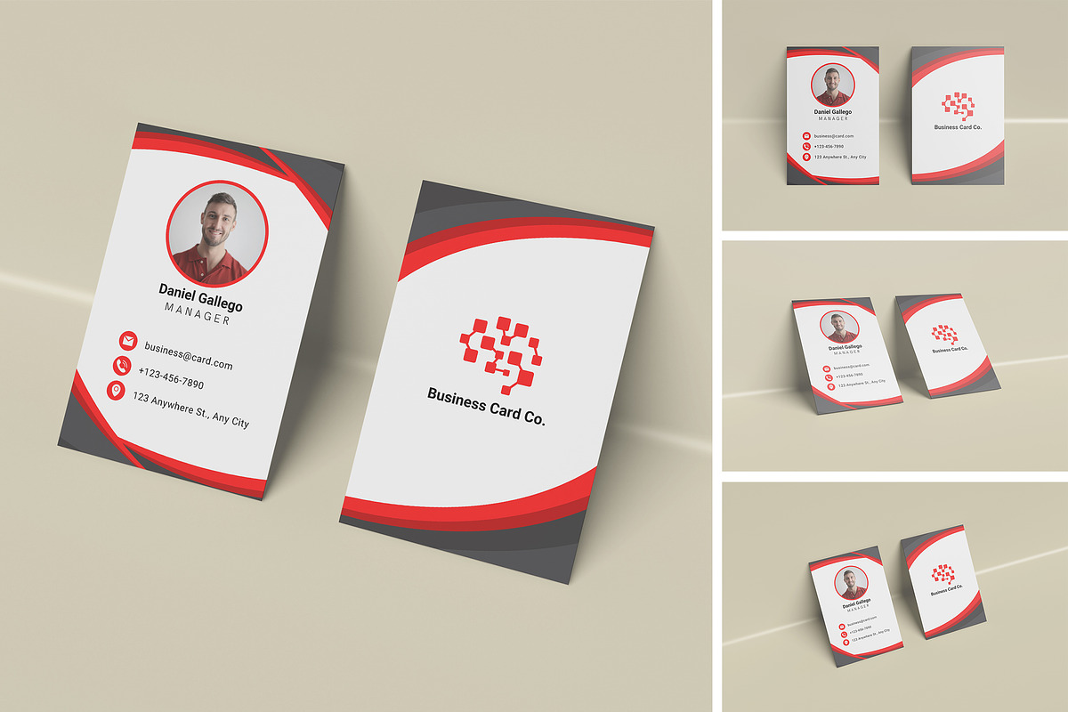 Portrait Business Card Mockup, an Advertising Mockup by YurnalisPerix (Photo 2 of 5)