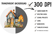 Watercolor Houses Clipart, an Illustration by Craft Nest (Thumbnail 2 of 12)