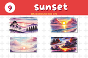 Sunset Watercolor Background, a Background Graphic by John_Walker (Thumbnail 3 of 4)