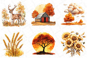 Watercolor Golden Hour Fall Clipart, an Illustration by DreamPrint404 (Thumbnail 4 of 6)