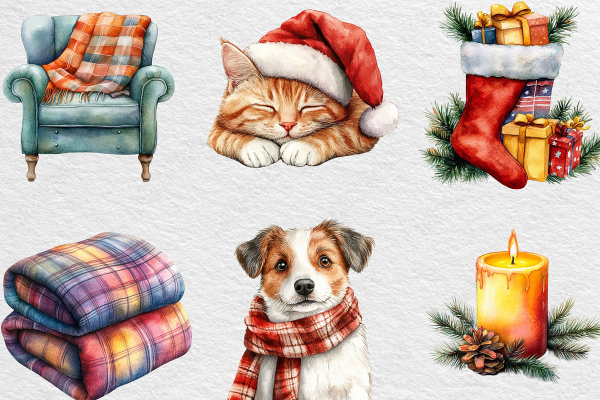 Cozy Christmas Vibes Clipart Bundle, an Illustration by Black Bird Studio (Photo 4 of 6)