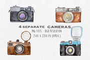 Vintage Cameras & Flowers Clipart, a Decorative Illustration by MaraquelaStudio (Thumbnail 4 of 6)