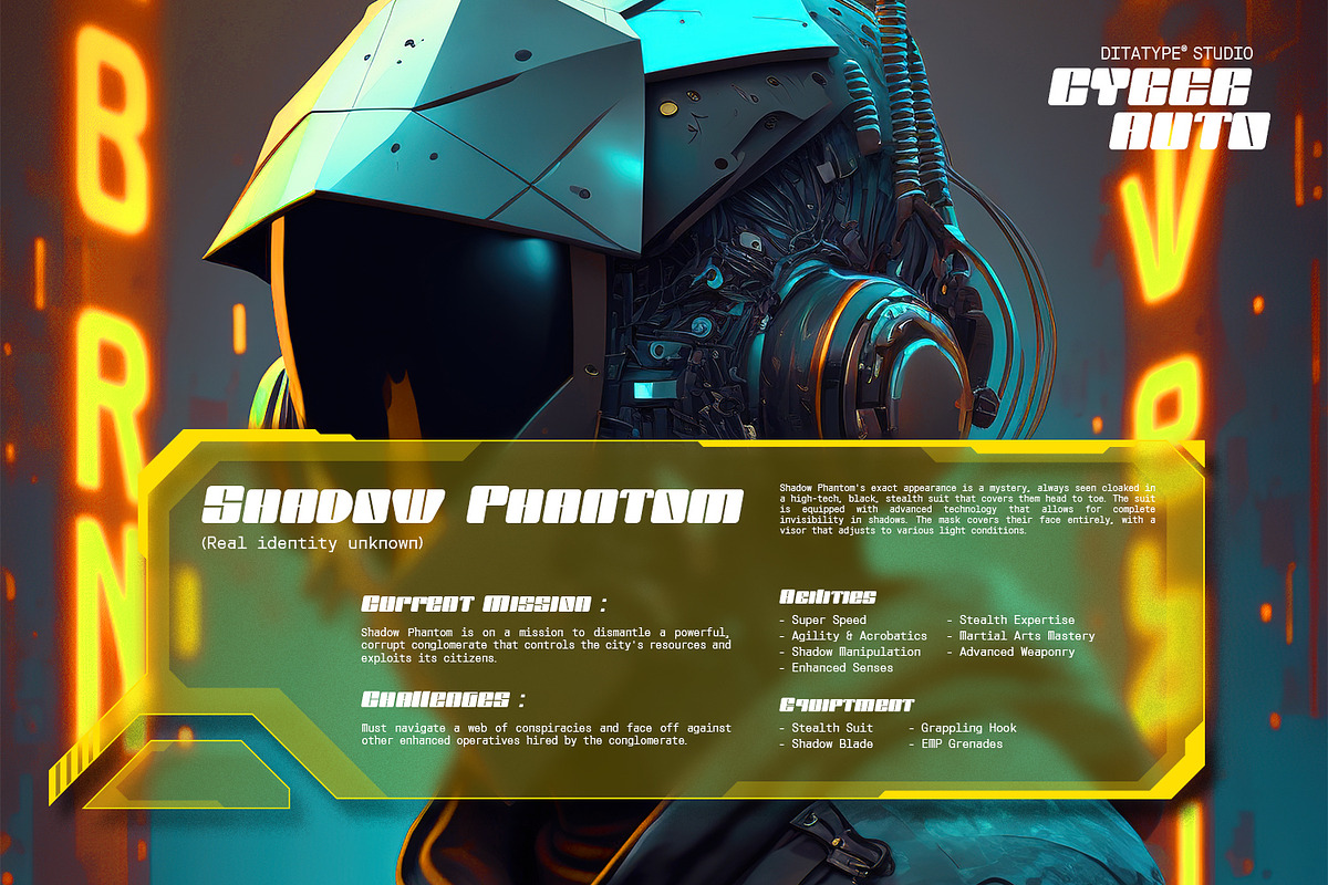 Cyber Auto, a Symbol Font by Ditatype (Photo 6 of 10)