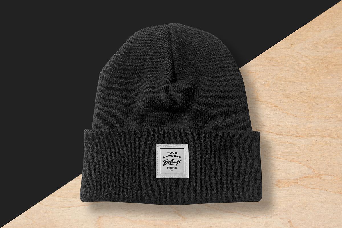 Folded Beanie Mockup, a Hat Mockup by Clint English (Photo 1 of 6)