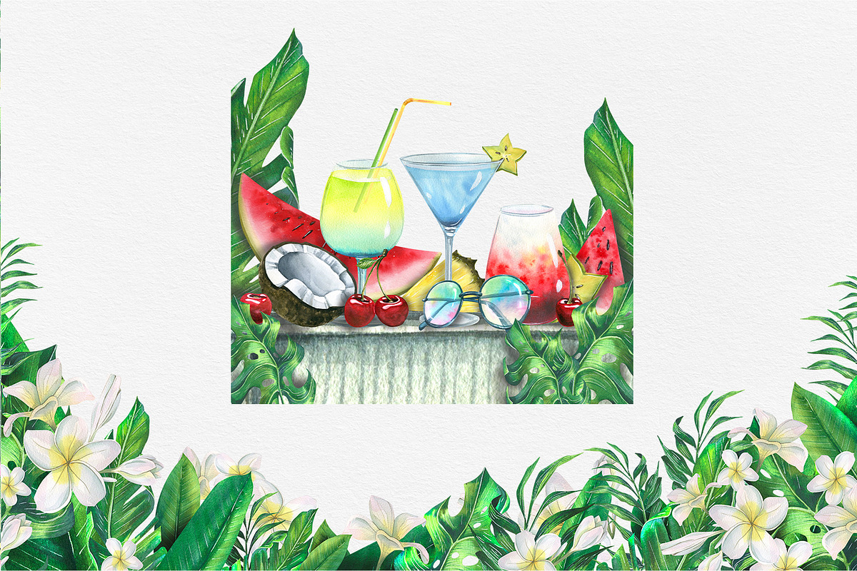 Tropical Bar Frames & Templates Set, an Illustration by NATASHA CHU (Photo 4 of 11)