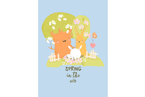 Cute Little Rabbit sleeping Under, an Animal Illustration by Maria Starus