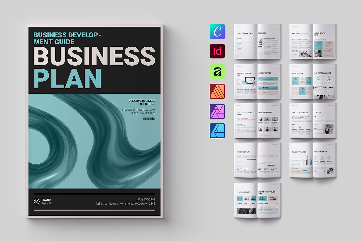 Business Plan Brochure Template, a Brochure Template by ElvinPrint (Photo 1 of 9)