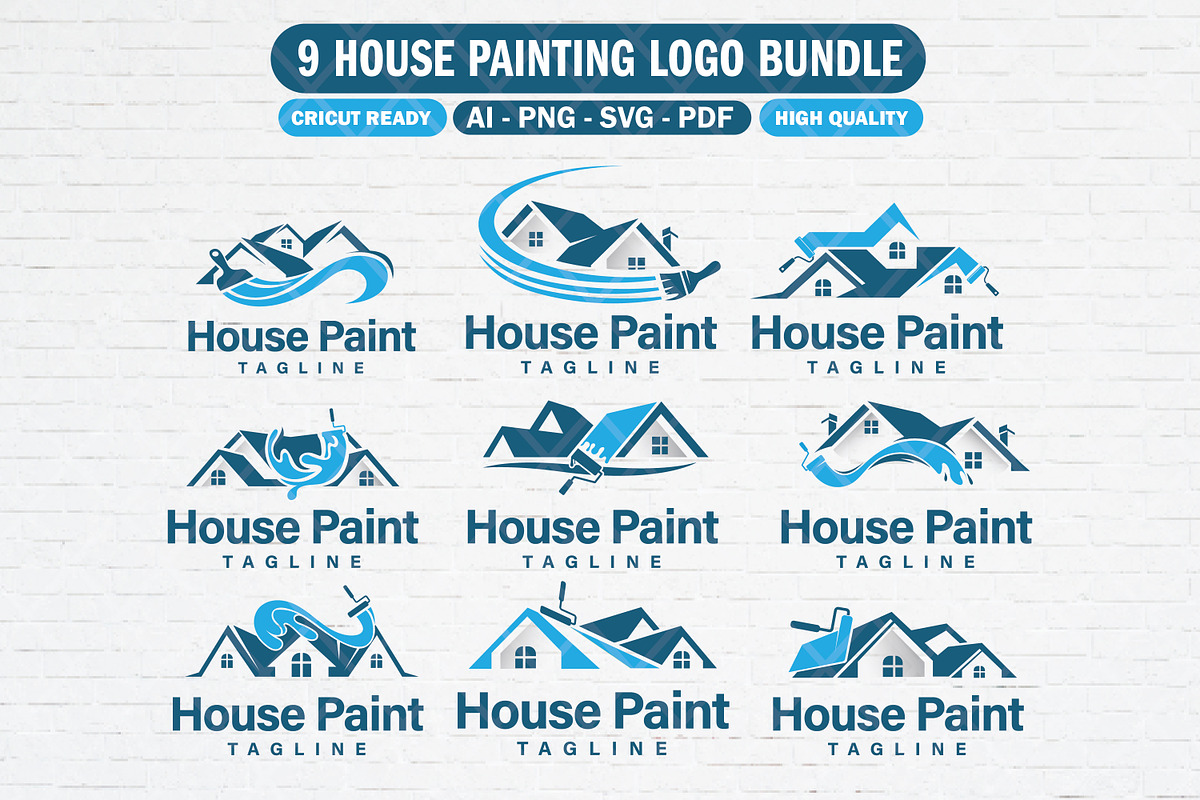 Professional House Painting Logo Set, a Branding & Logo Template by Guavanaboy (Photo 1 of 3)