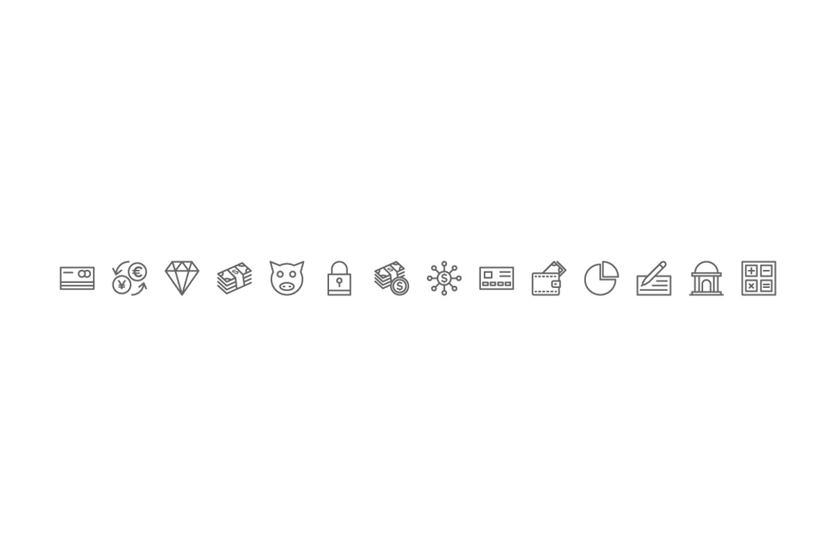 140 Banking and Finance Line Icons, an Outline Icon by Vectors Market (Photo 3 of 3)