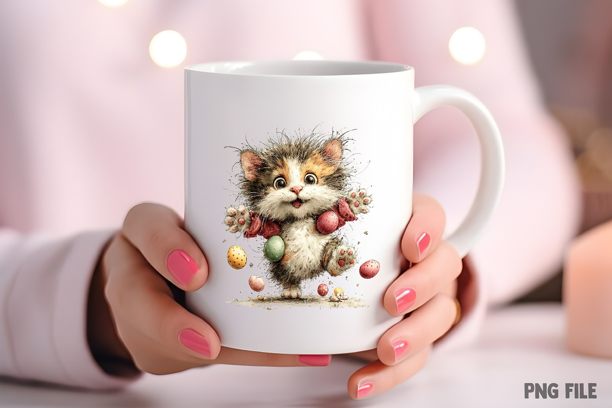 Whimsical Easter Kitten Clipart, an Illustration by Craft Nest (Photo 8 of 11)