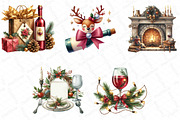 Christmas Red Wine Clipart, an Illustration by DreamPrint404 (Thumbnail 4 of 5)