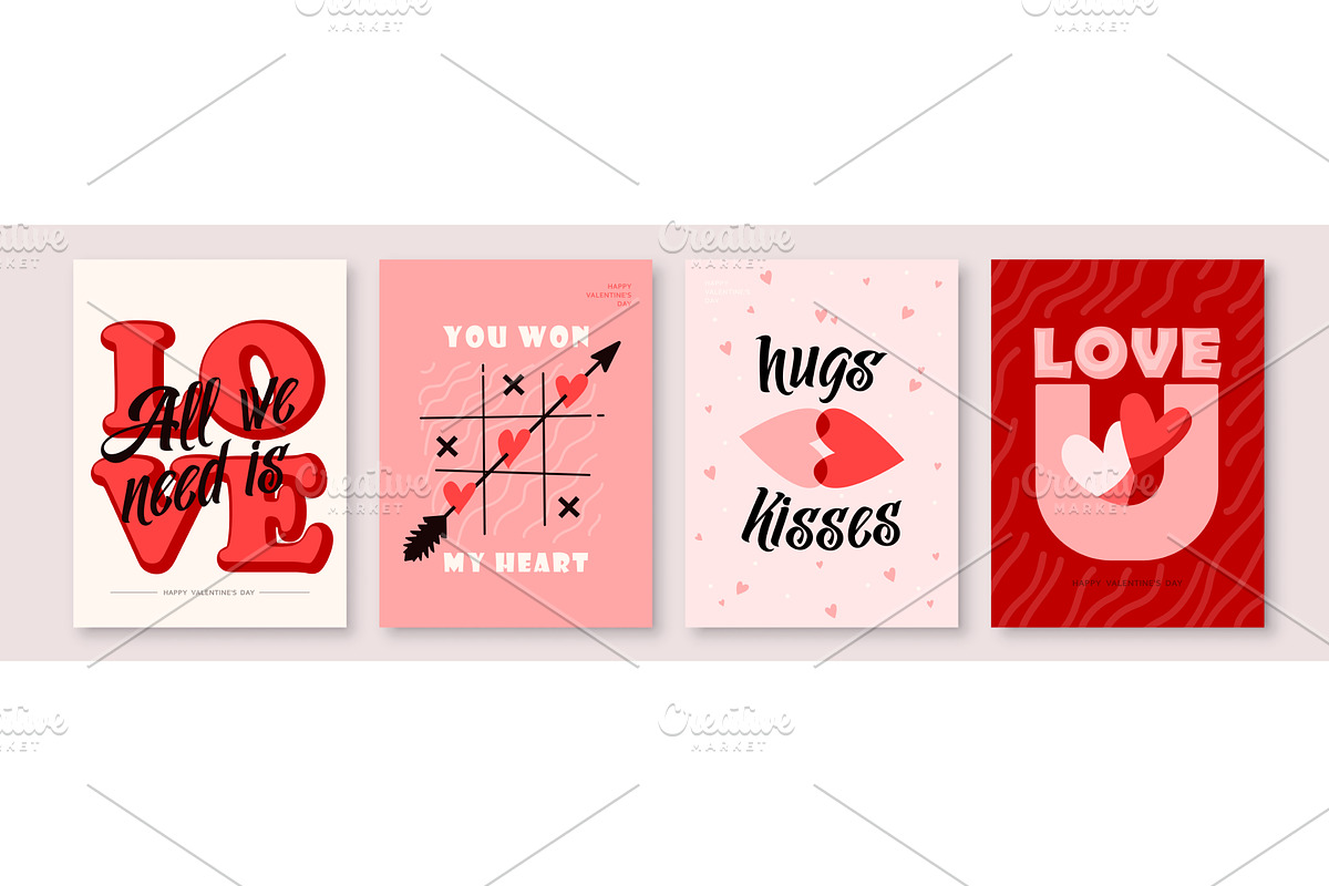 Love background set vector, an Illustration by Zaie
