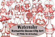 Romantic Goose Clip Art, an Illustration by Design Market (Thumbnail 1 of 3)