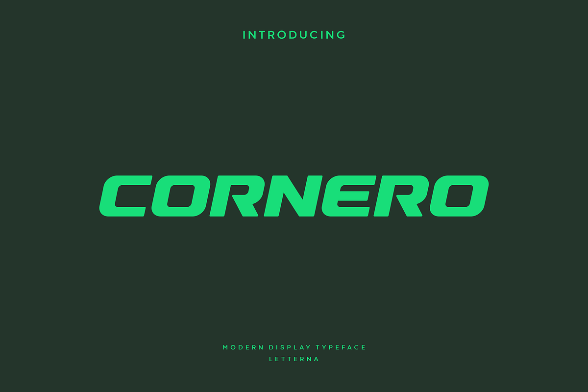 Cornero - Modern Sport Typeface, a Sans Serif Font by Letterna (Photo 1 of 4)