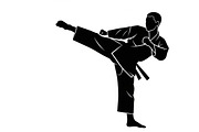 Dynamic martial arts kick silhouette, an Illustration by Amazin_art (Thumbnail 5 of 36)