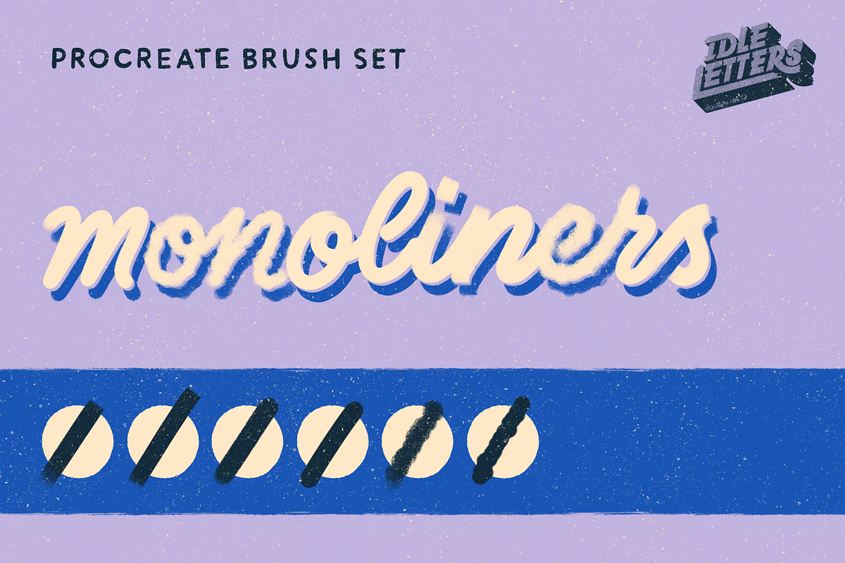 Monoliners Procreate Brush Set, a Brush Add-On by Idle Letters (Photo 1 of 7)