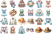 Watercolor Summer Clothes Clipart Bu, an Illustration by Sublimation Artist (Thumbnail 2 of 6)