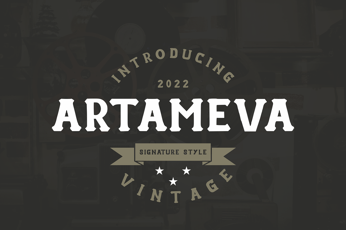 Artameva Vintage Font, a Serif Font by zerologicstudio (Photo 1 of 6)