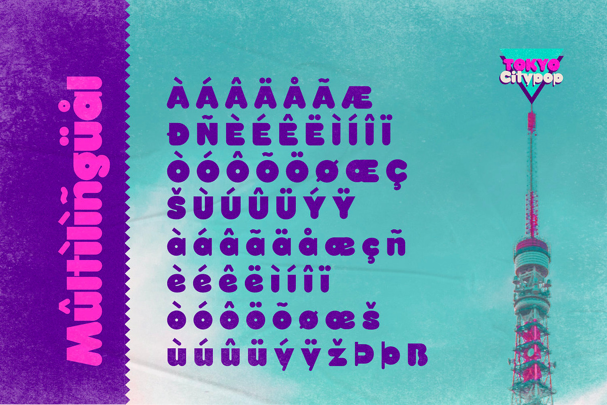 Tokyo City Pop - Retro Pop Font, a Symbol Font by ikiiko (Photo 7 of 7)
