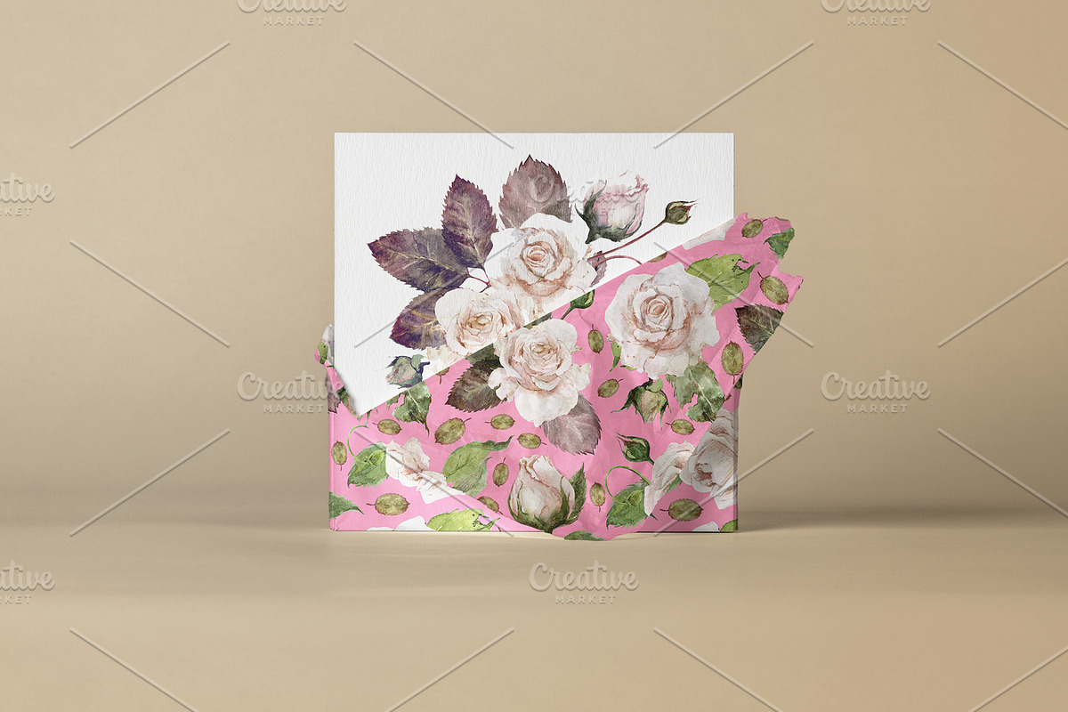 Ivory Roses - Watercolor Floral Set, an Illustration by Nadiia Hanina (Photo 3 of 3)