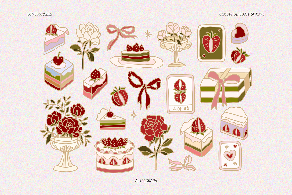LOVE PARCELS Romantic Illustrations, an Object Graphic by Artflorara (Photo 9 of 13)