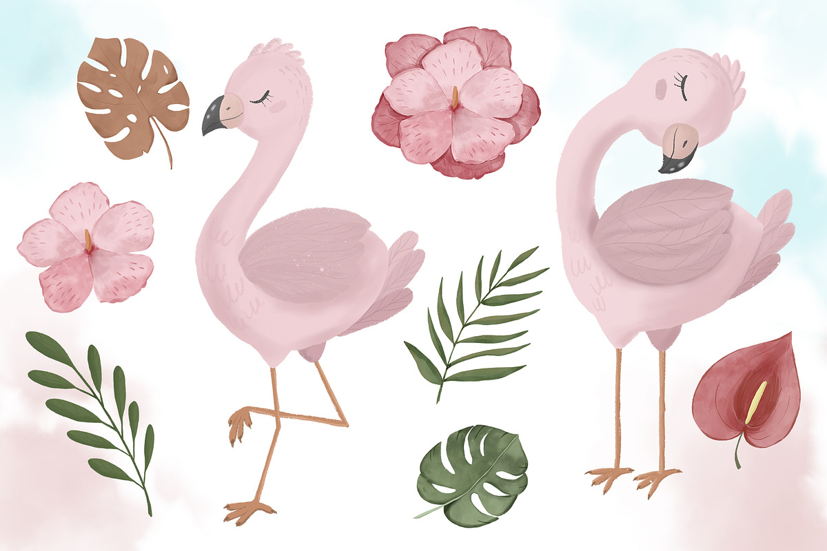 Boho flamingo pattern, a Pattern Graphic by SleptArt (Photo 2 of 6)