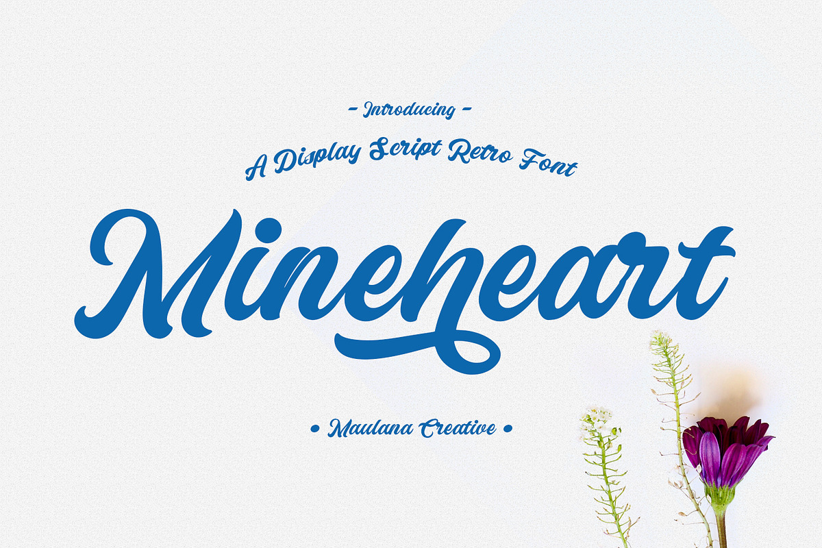 Mineheart Retro Script Font, a Script Font by Maulana Creative (Photo 1 of 10)