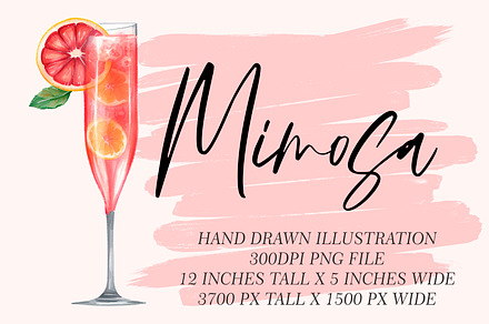 Mimosa Cocktail Illustration, a Graphic by 1801Prints