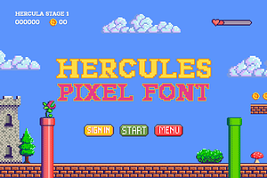 Hercules Pixel Font, a Slab Serif Font by Creativetacos