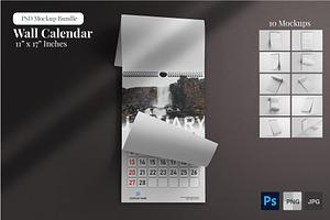 Wire Wall Calendar Mockup Set, a Mockup by Remnand Studio