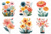 Watercolor Spring Flowers Clipart, an Illustration by Black Bird Studio (Thumbnail 3 of 5)