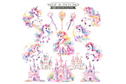 Pastel Unicorn Watercolor Clipart, an Illustration by CharmClipart (Thumbnail 6 of 10)