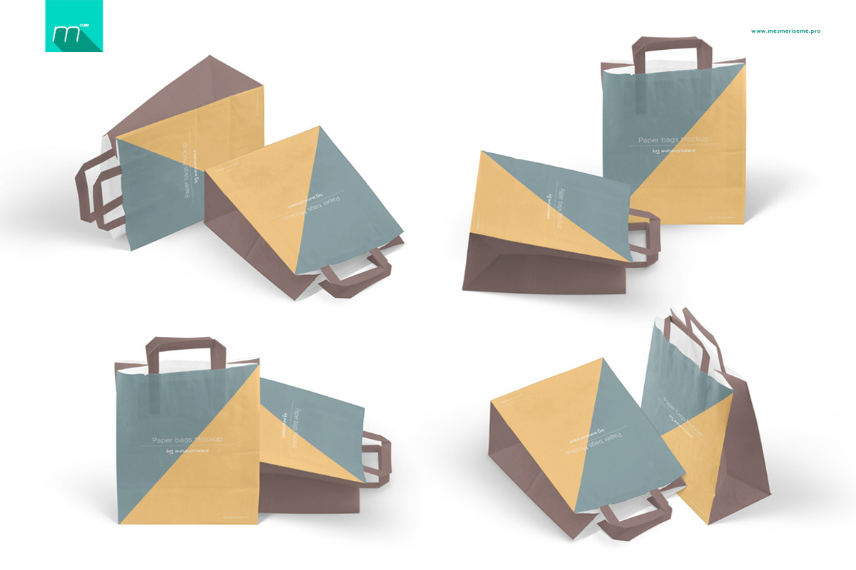 Paper Bags 2 Mock-up, a Packaging Mockup by BlackMocca (Photo 3 of 8)