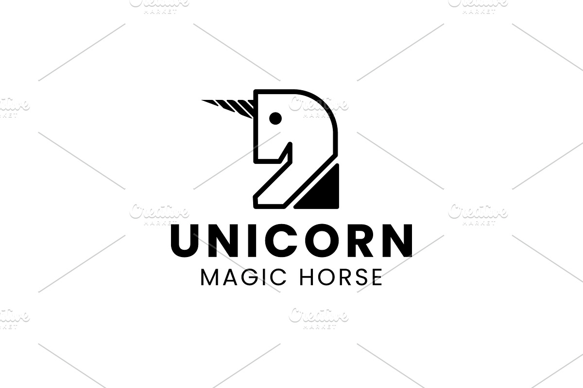 Unicorn logo icon illustration, a Branding & Logo Template by Dyn Studio