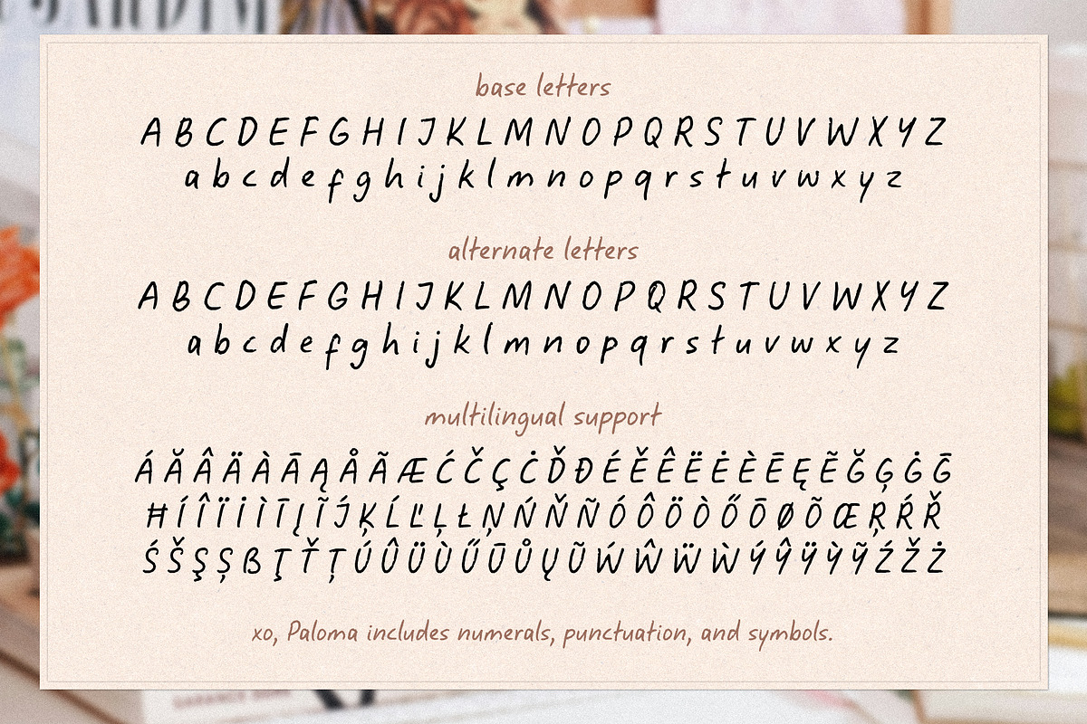 xo, Paloma - Handwritten Font Duo, a Handwritten Font by Dina Mae (Photo 12 of 13)