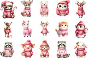 Pink Jumper Animals Christmas, an Illustration by Designking (Thumbnail 2 of 5)