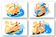 10 Summer Beach Surfing Illustration, a Sport Illustration by denayunebgt (Thumbnail 3 of 4)